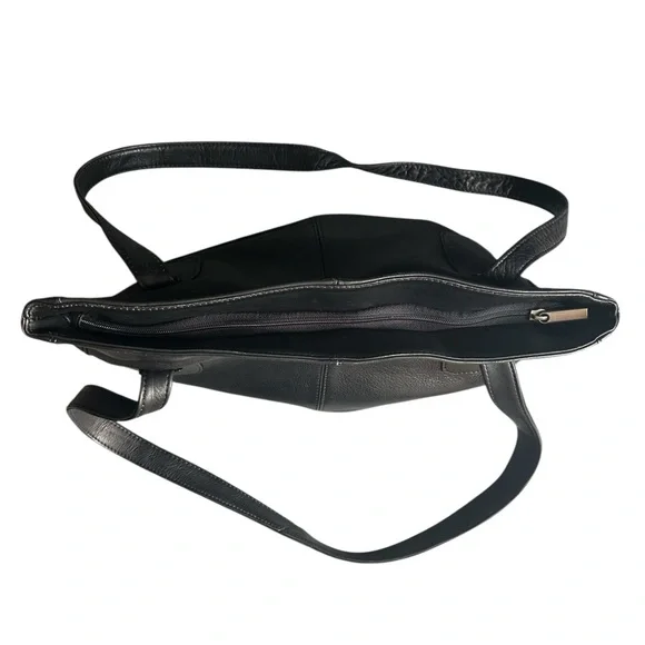 Wilsons Leather Purse Two Shoulder Straps Zipper Close Tote Large Minimal Soft - Picture 5 of 10